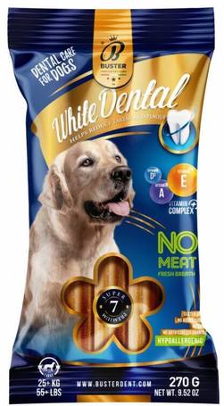 Buster White Dental Sticks húsmentes és hipoallergén rágórudak kutyáknak