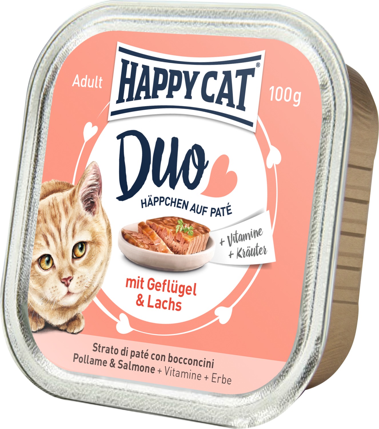 Happy Cat Minkas Duo - Bucățele de pateu de carne de pasăre și somon - zoom