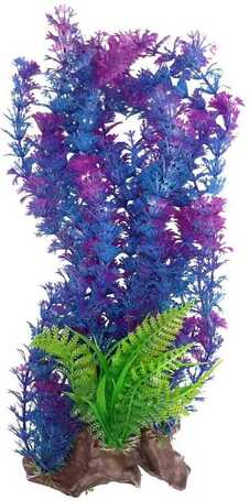 Nagyméretű lila és kék ambuliatelep akváriumi műnövény (G1508)