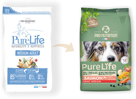 Pro-Nutrition Pure Life Adult Medium hipoallergén táp lazaccal és kacsával közepes testű felnőtt kutyáknak