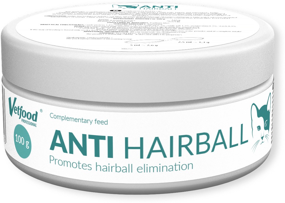 VetFood Anti Hairball - Pulbere pentru pisici împotriva formării bilelor de păr
