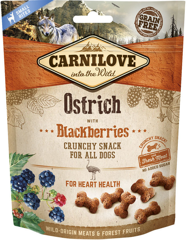 CarniLove Dog Crunchy Snack Ostrich with Blackberries
