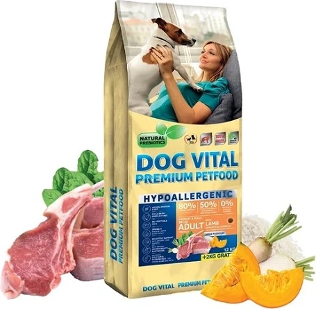 Dog Vital hipoallergén adult medium & maxi kutyaszáraztáp báránnyal, spenóttal és sütőtökkel 14 kg