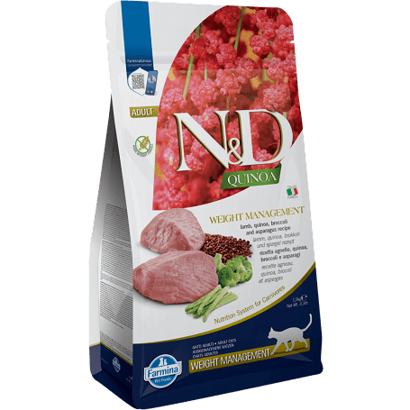 N&D Cat Grain Free Quinoa Weight Management Lamb – Súlykontroll