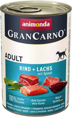 Animonda GranCarno Adult marhahúsos, lazacos és spenótos konzerv