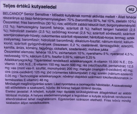 Belcando Senior Sensitive | Táp idős, érzékeny kutyáknak