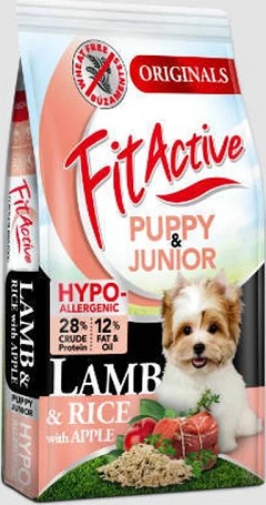 FitActive búzamentes hypoallergenic bárányos száraztáp kölyök és fiatal kutyáknak 12 + 1.2 kg