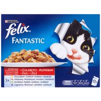 Felix Fantastic alutasakos macskaeledel – Házias válogatás aszpikban – Multipack (12 x 100 g) Felix Fantastic alutasakos macskaeledel – Házias válogatás aszpikban – Multipack (12 x 100 g)