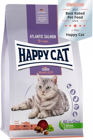 Happy Cat Senior Atlantik-Lachs l Macskaeledel idősödő macskáknak lazaccal