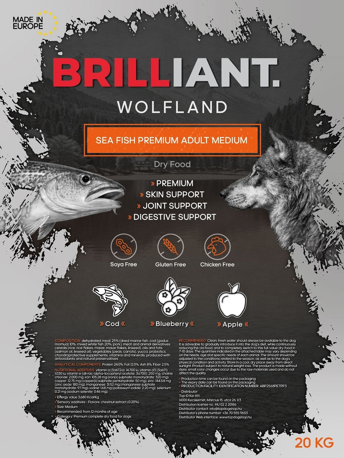 Brilliant Wolfland Sea Fish Premium Adult Medium - zoom