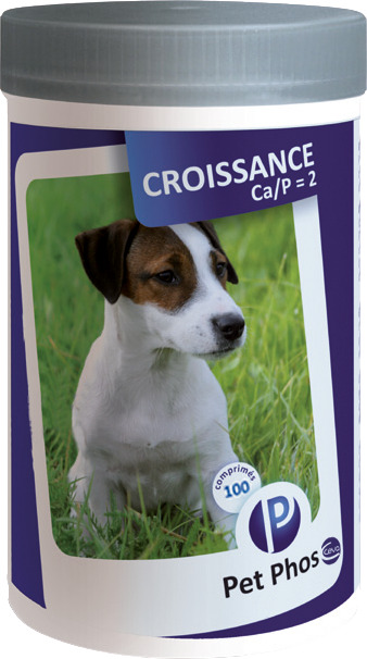 Pet-Phos Ca/P = 2 - tablete aromate întărire oase pt câini