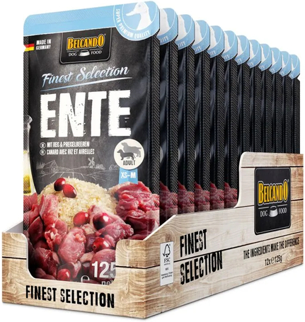 Belcando alutasak kacsahússal, rizzsel és vörös áfonyával