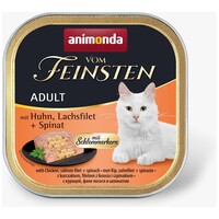 Animonda Vom Feinsten Gourmet csirkés, lazacfilés és spenótos alutálkás macskaeledel