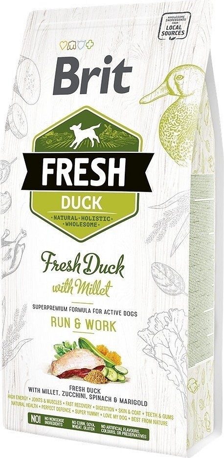 Brit Fresh Duck with Millet Adult Run & Work | Friss kacsahús kölessel