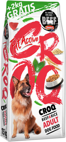 FitActive CROQ Beef & Rice - Teljesértékű eledel felnőtt kutyák részére
