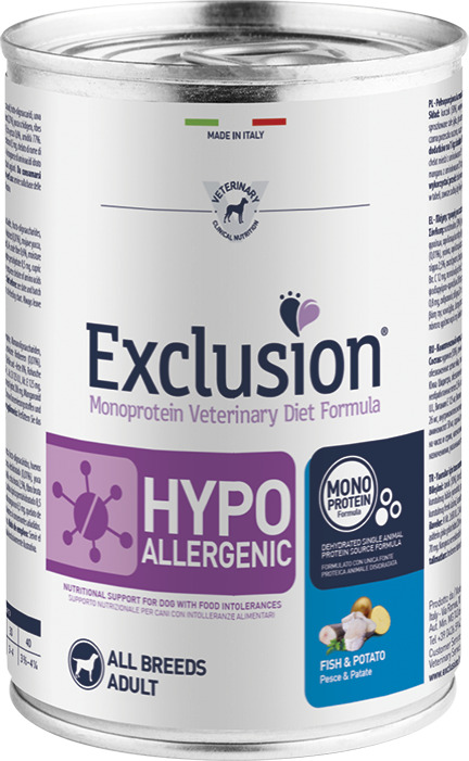 Exclusion Dog Hypoallergenic Fish & Potato conserve