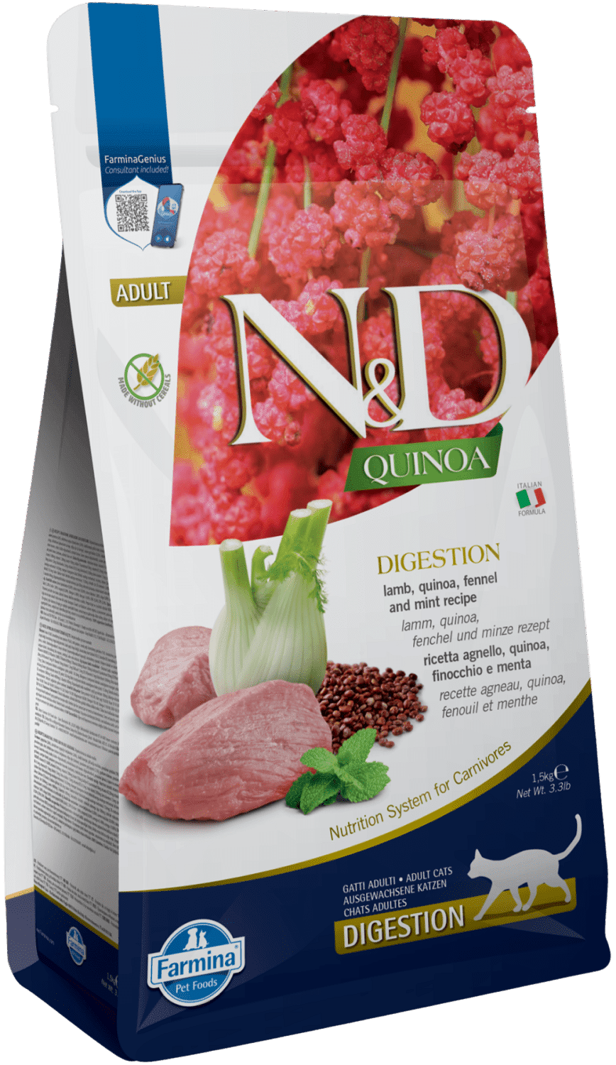 N&D Cat Grain Free Quinoa Digestion Lamb – Emésztési problémákra | Szuperprémium macskatáp