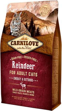 CarniLove Cat Adult Energy & Outdoor rénszarvashússal | Száraztáp kinti macskáknak