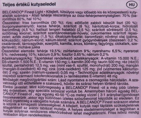 Belcando Finest Light | Túlsúlyos vagy idősebb kistestű kutyáknak való eledel