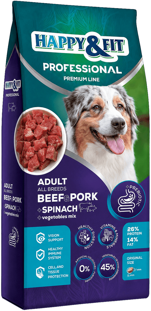 Happy&Fit Professional Adult Beef & Pork, Spinach