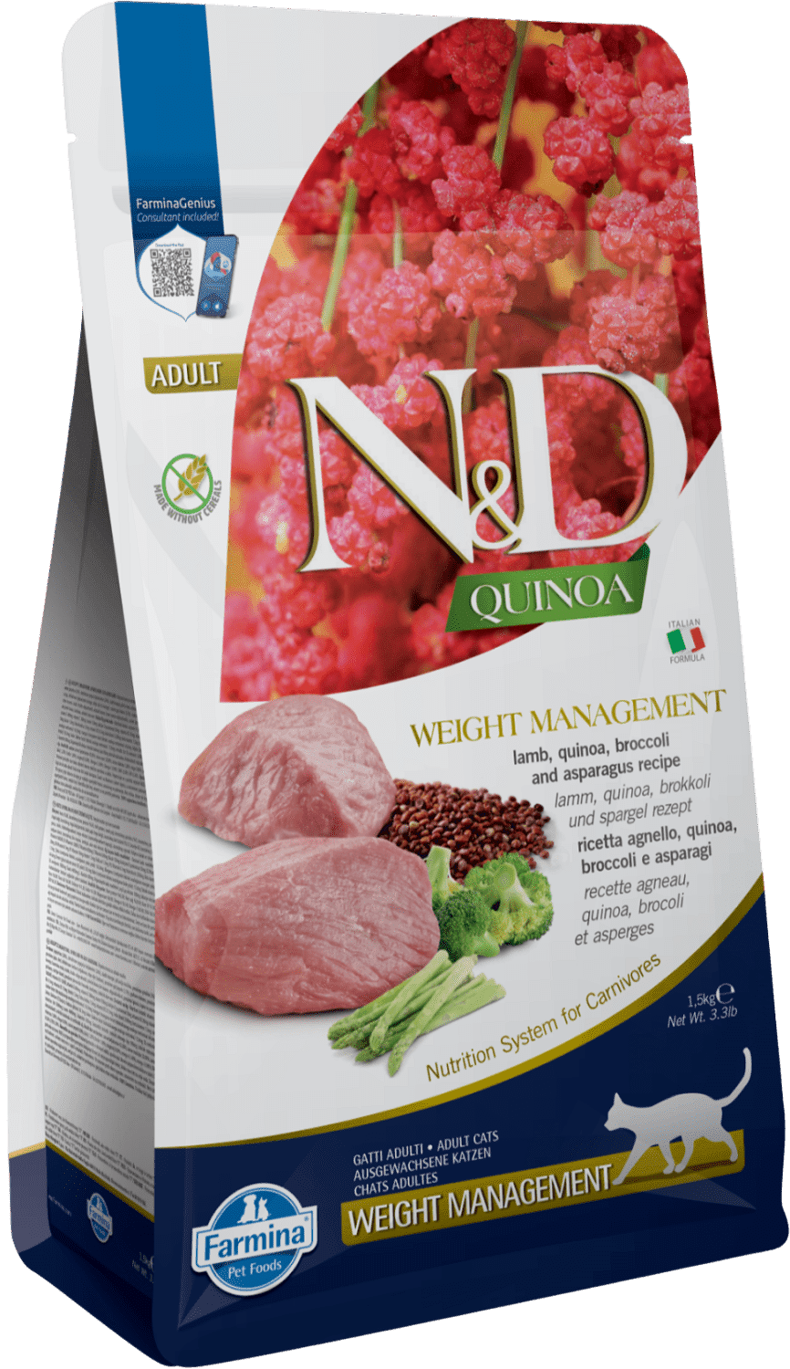 N&D Cat Grain Free Quinoa Weight Management Lamb – Súlykontroll
