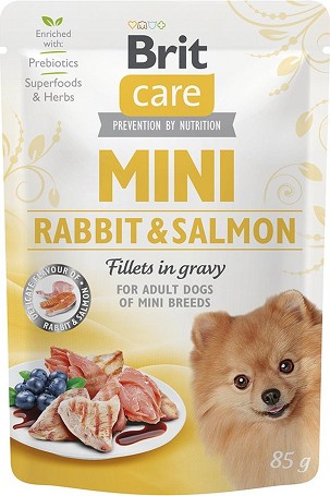Brit Care Mini Rabbit & Salmon Fillets in Gravy kutyatáptasak