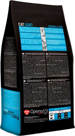 Visán Optimanova Cat Light Chicken & Rice energiacsökkentett táp macskáknak
