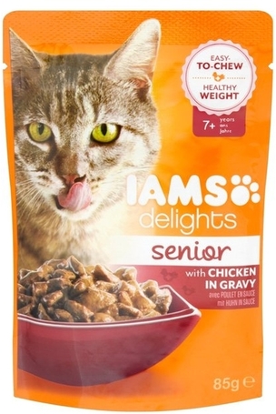IAMS Cat Delights Senior – Csirke falatkák ízletes szószban