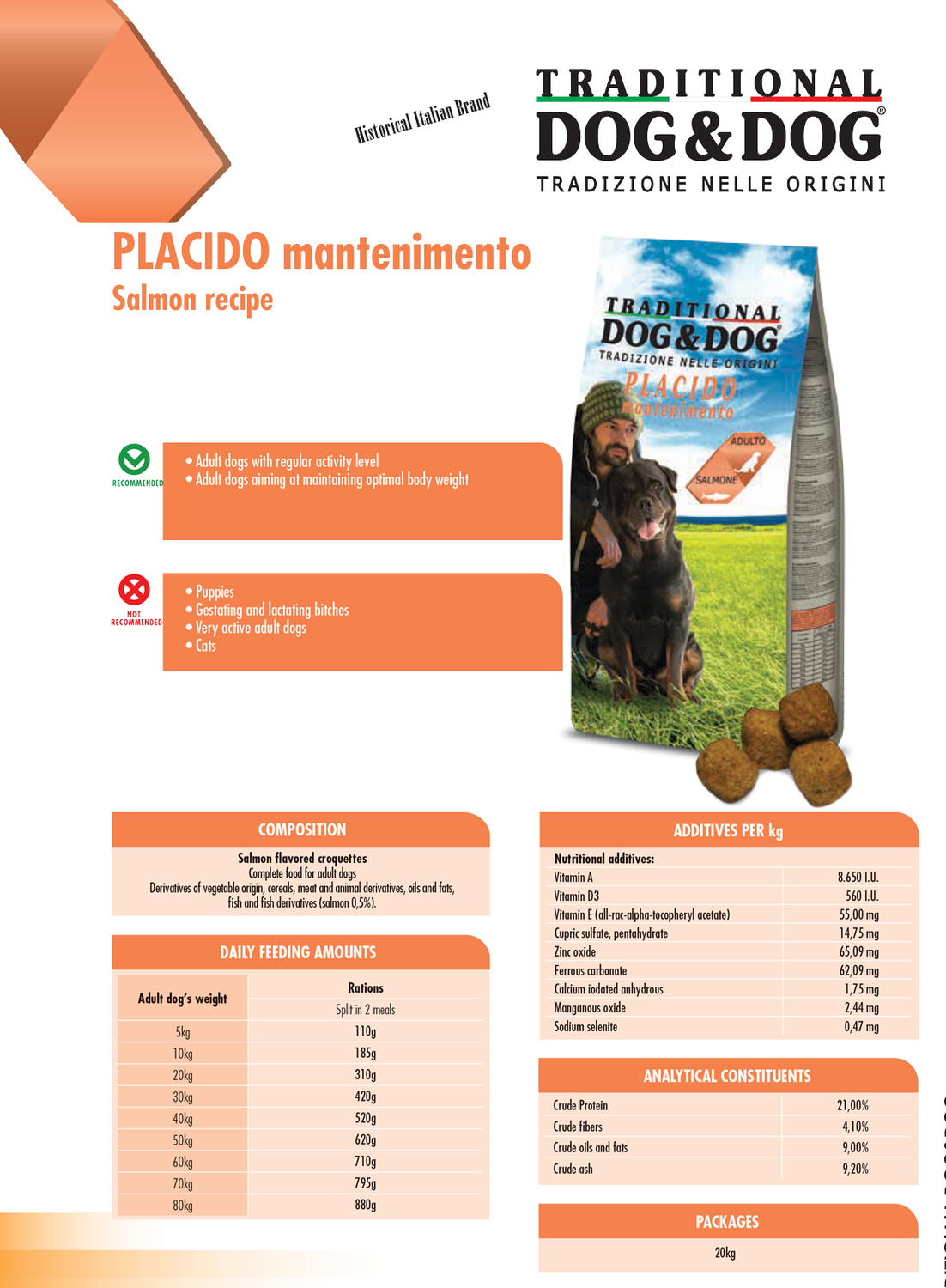 Dog & Dog Placido Mantenimento hrană italiană pentru câini cu aromă de pește, somon - zoom