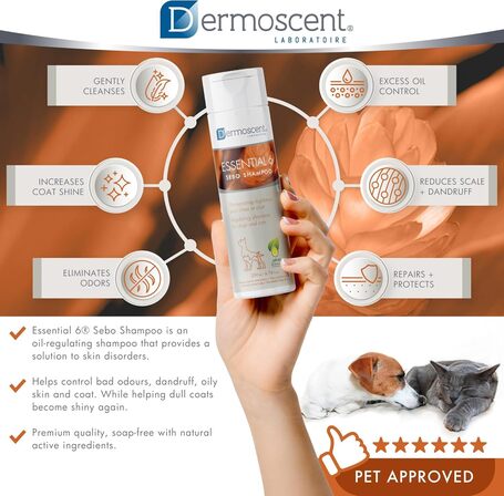 Dermoscent Essential 6 Sebo Shampoo kutyáknak és macskáknak
