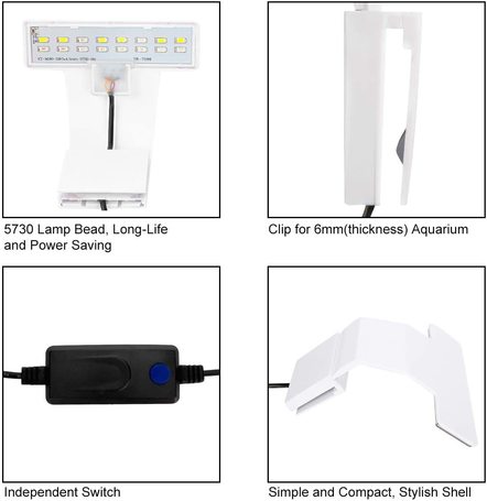 M-180 fehér/kék fényű mini akváriumi LED lámpa 15-25 cm-es akváriumokhoz