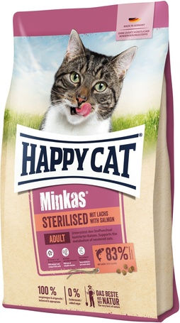 Happy Cat Minkas Sterilised Salmon | Száraztáp ivartalanított macskák igényei szerint
