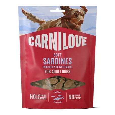 CarniLove Dog Semi Moist Snack szardíniával és medvehagymával