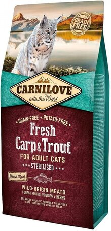 CarniLove Fresh Adult Cat Sterilised - Pontyos és pisztrángos száraztáp ivartalanított macskáknak