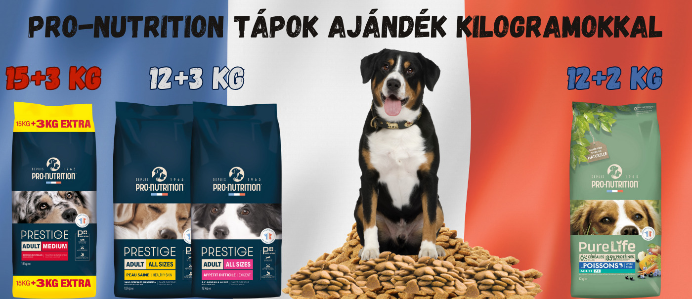 📈Több kutyatáp, kevesebb kiadás – ajándék kilók egyes Pro-Nutrition tápokhoz