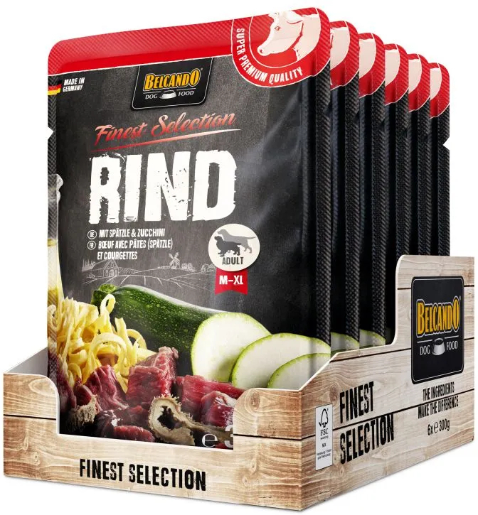 Belcando pliculeț cu carne de vită, tăiței de casă și dovlecei - zoom