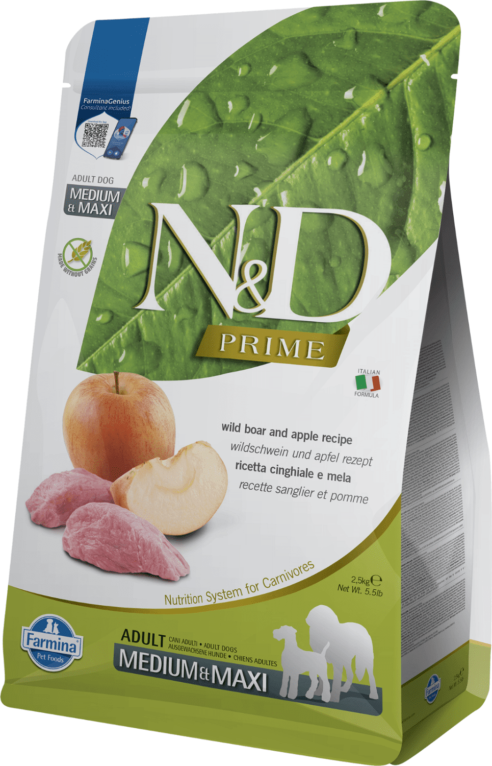 N&D Dog Adult Medium/Maxi Boar & Apple Grain Free