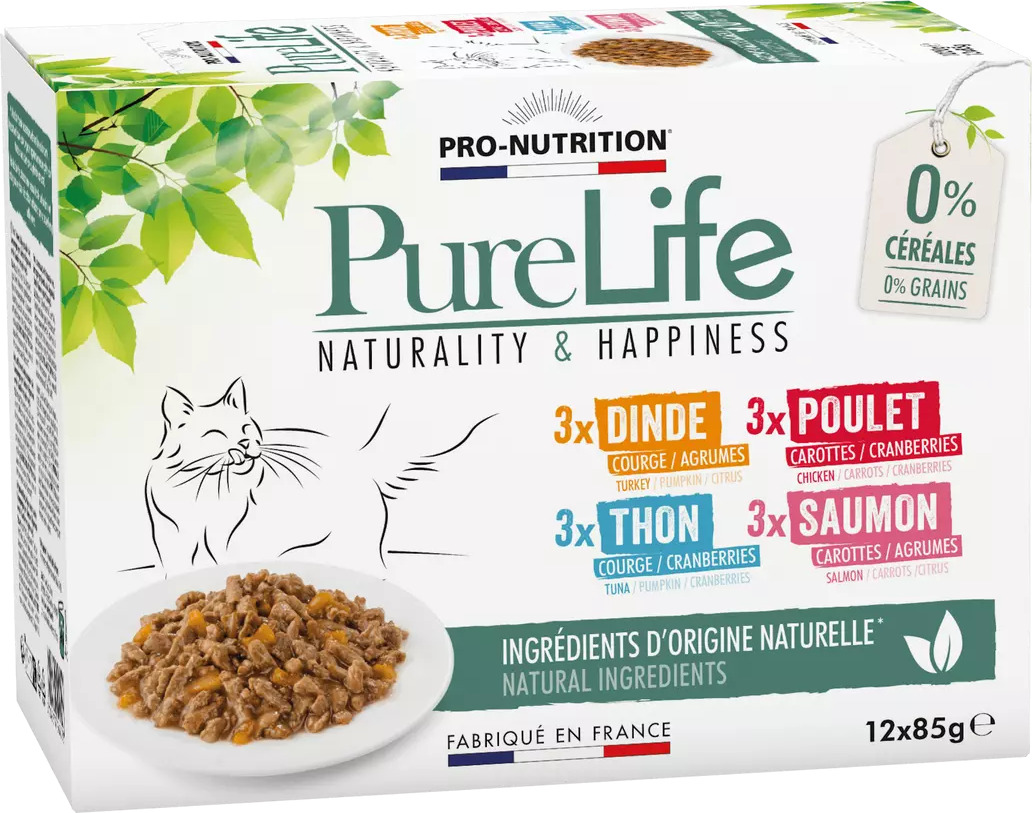 Pure Life Cat hrană umedă pt pisici multipack - 4 arome