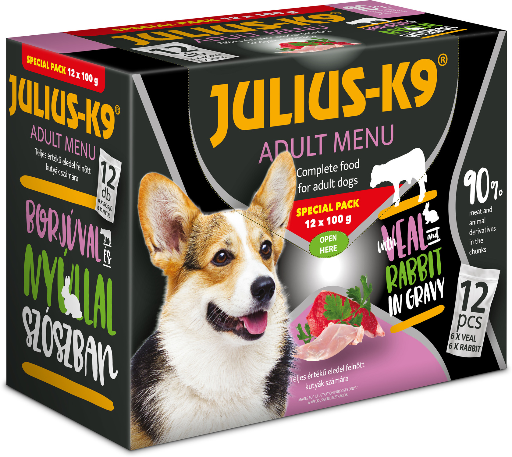 Julius-K9 Veal & Rabbit gustări cu sos pentru câini