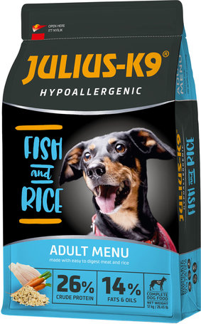 Julius-K9 Hypoallergenic Adult Fish & Rice | Halas és rizses kutyatáp