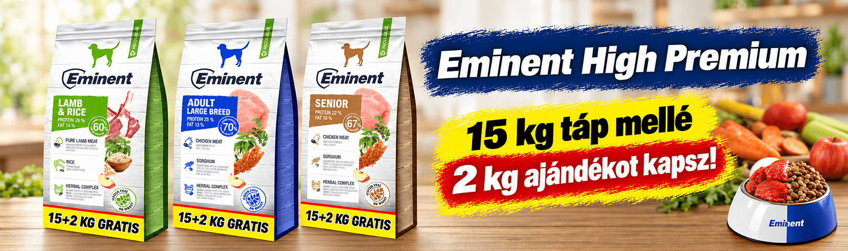 Eminent High Premium 15 + 2 kg grátisz