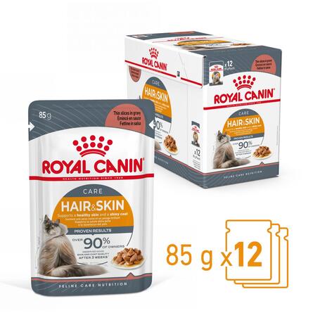 Royal Canin Hair & Skin Care - Szószos nedves táp felnőtt macskák részére a szebb szőrzetért és az egészséges bőrért
