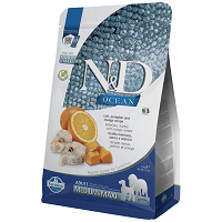 N&D Dog Ocean Adult Medium/Maxi sütőtök, tőkehal & narancs | Közepes és nagytestű felnőtt kutyáknak #1