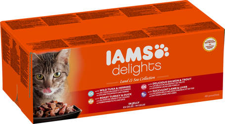 IAMS Cat Delights – Land & Sea – Aszpikos – Multipack