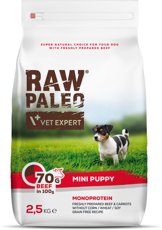 Raw Paleo Puppy Mini Monoprotein Fresh Beef
