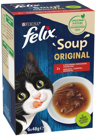 Felix Soup házias, húsos válogatás leveses szószban macskáknak