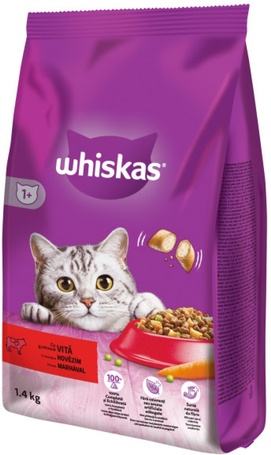 Whiskas marhahúsos és májas száraztáp macskáknak