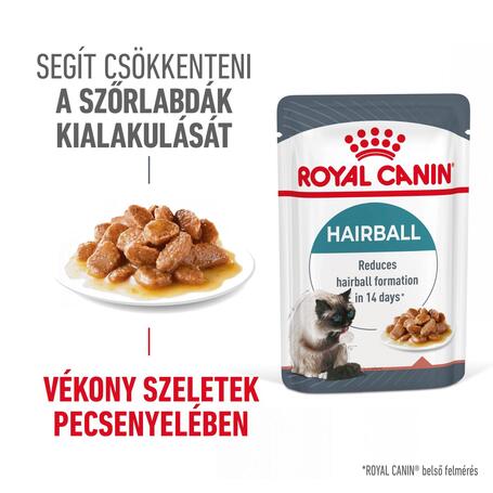 Royal Canin Hairball Care - Szószos nedves táp felnőtt macskák részére a szőrlabdák könnyebb eltávozásáért