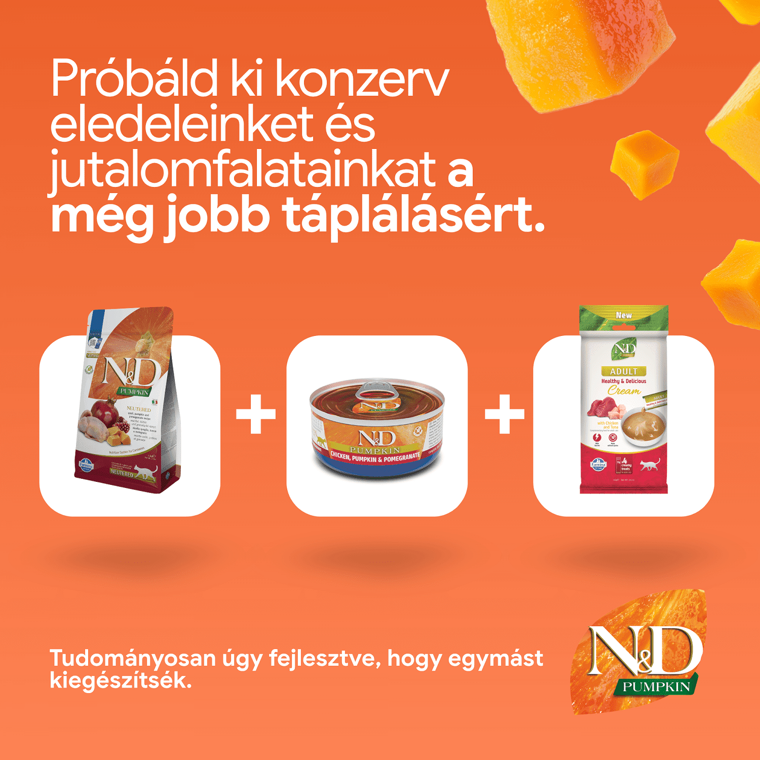 N&D Pumpkin Cat Grain Free Neutered fürjjel, sütőtökkel és gránátalmával | Ivartalanított macskáknak