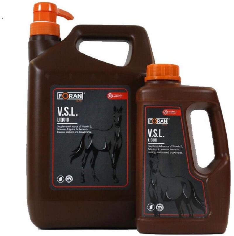 Foran V.S.L. Liquid | Supliment alimentar din vitamina E, seleniu și lizină pentru cai 1000 ml